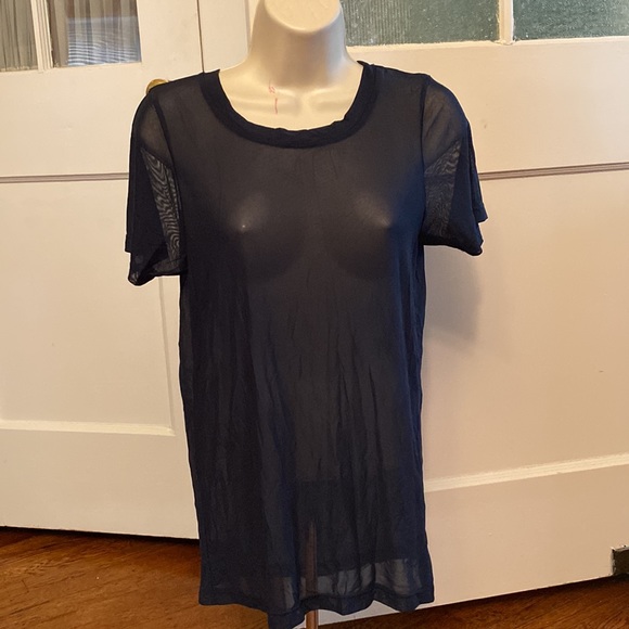 NWT SAVVI MD Navy Blue Mesh SALT Short Sleeve Shirt - Picture 10 of 15
